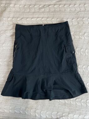 Royal Robbins Black A-Line Skirt with Flounce Hem